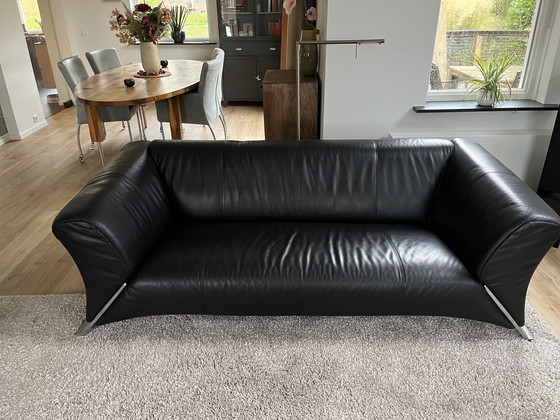 Image 1 of 2 Stück Rolf Benz RB-322 schwarz-weiß 3-Zits-Bank