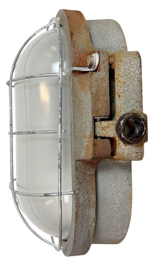 Grey Industrial Cast Iron Wall Light from Elektrosvit, 1960s