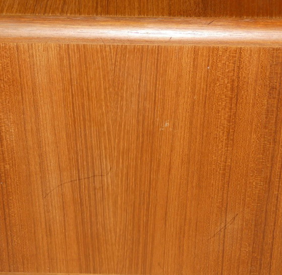 Image 1 of 60er Jahre Dyrlund Lowboard Teak Hifi-Sideboard Hairpin legs TAMBOUR danish design made in denmark 