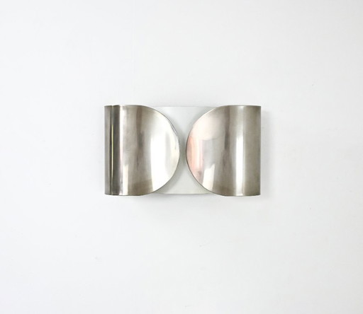 Chrome Foglio wall lamp by Tobia & Afra Scarpa for Flos, 1960s