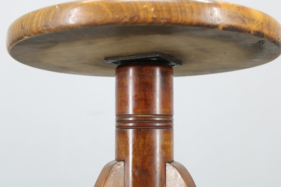 Image 1 of 1950s Piano Bentwood Beech Stool, Czechoslovakia