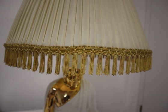 Image 1 of Lampe de table vintage Hollywood Regency « Bouddha » – Dans le style de Domenico Zanotto – Fabriquée en Italie, années 1970