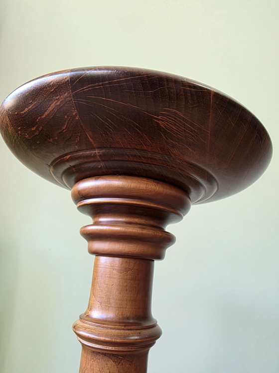 Image 1 of Characterful vintage wooden plant column / pedestal – Turned wood – 63 cm