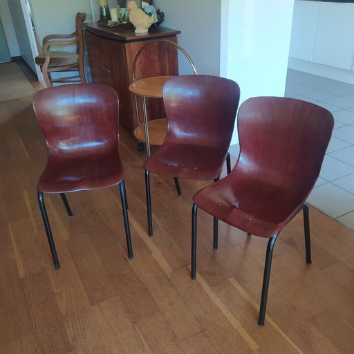 lot de 3 chaises design vintage Pagholz Allemagne 1970