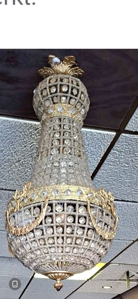 2 candelabros auténticos, excepcionalmente hermosos y hechos a mano. – Lámparas de araña, Iron, Crystal (photo 7 of 7)