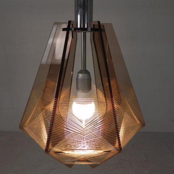 Vintage plexiglas en nylondraad hanglamp Paul Secon voor Sompex, jaren 60 – Hanglampen, Plastic (photo 21 of 25)
