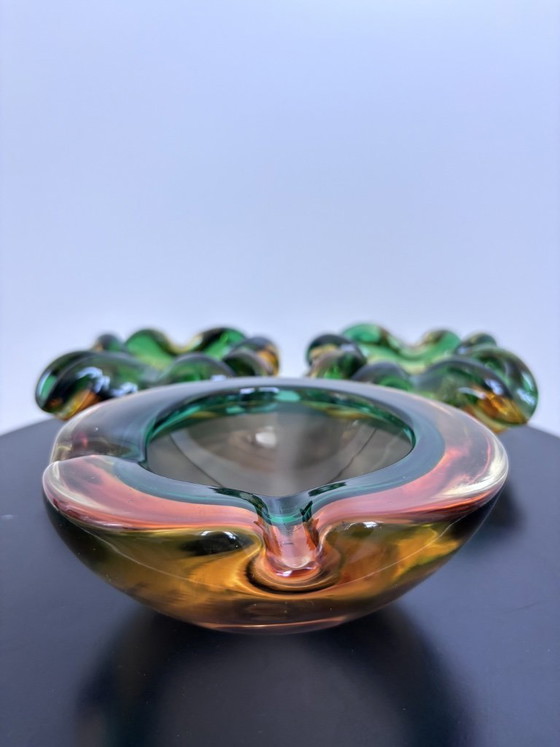Set van 3 vintage Murano Sommerso glazen schalen van Vetri D'Arte – Glass (photo 12 of 21)