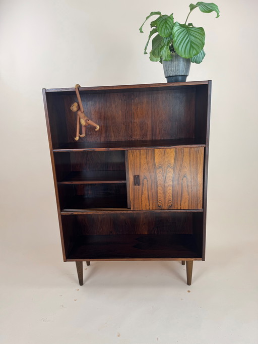 Børgedam Denmark Rosewood Bookcase – Mid-Century Beauty with Sliding Doors 