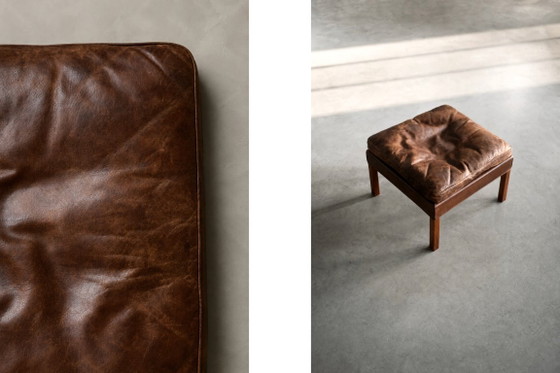 Vintage Mid-Century Deense moderne lounge lederen stoel & poef model 2207 door Børge Mogensen voor (photo 6 of 51)