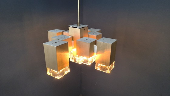 Image 1 of Lustre cubique vintage de Gaetano Sciolari, années 1970