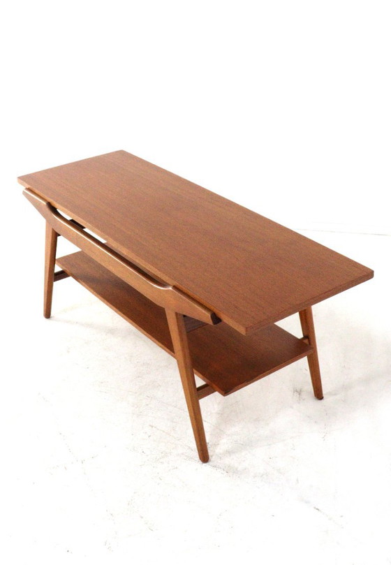 Tavolino da caffè vintage in teak con piano reversibile restaurato, Tavolini da caffè, Legno, Marrone (foto 11 di 15)