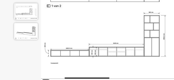 Image 1 of Pensile con panca da pranzo e pannelli murali esagonali
