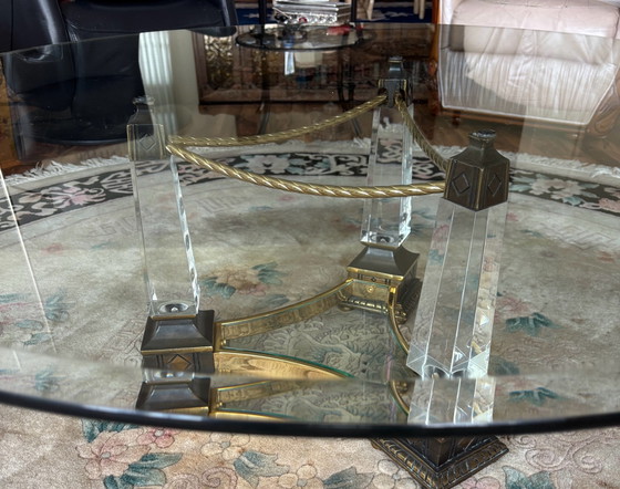 Facete cut glass Coffee table - 123 cm – Bronze (photo 9 of 11)