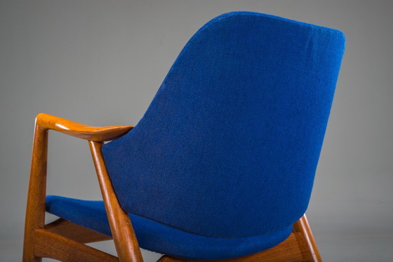 Image 1 of Fauteuil in blauw en teak van Alf Svensson voor Dux, 1960