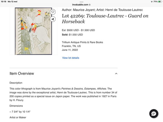 Image 1 of Henri de Toulouse-Lautrec, Lithograph