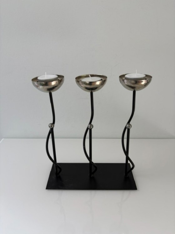 Portacandele Scultoreo – Look Memphis Postmoderno – Metal (photo 6 of 13)