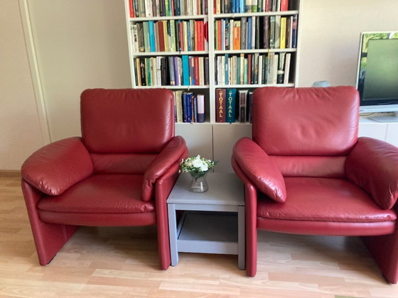 Image 1 of 2 Sillones Leolux de piel (rojo burdeos)