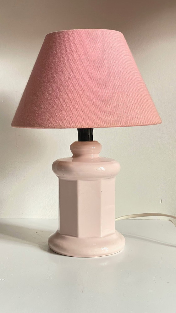Image 1 of LAMPE Céramique Rose VINTAGE