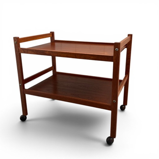 Vintage Deense trolley / bijzettafel, BRDR Furbo