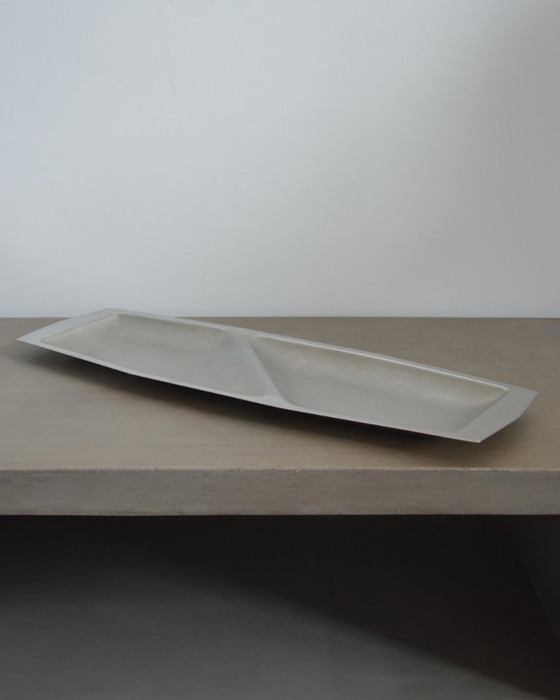 Image 1 of Vassoio lungo in metallo vintage, design spaziale/futuristico/anni '70