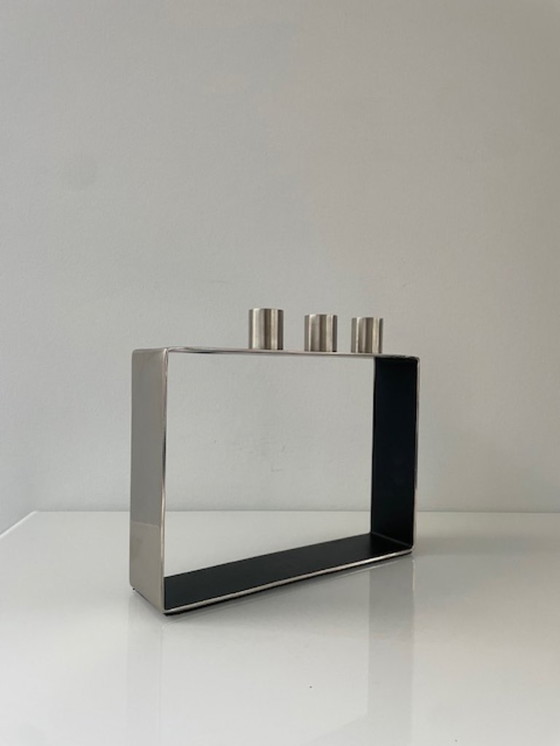 Image 1 of Moderno candeliere in acciaio inox per 3 candele da cena