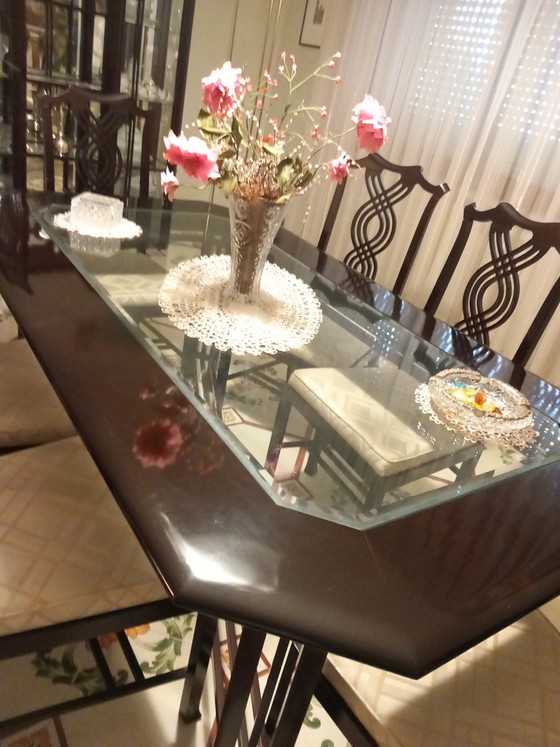 Image 1 of Table with 6 Giorgetti chairs from the 70s