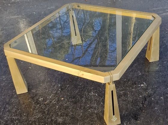 Image 1 of Mesa de centro de latón y cristal de Peter Ghyczy