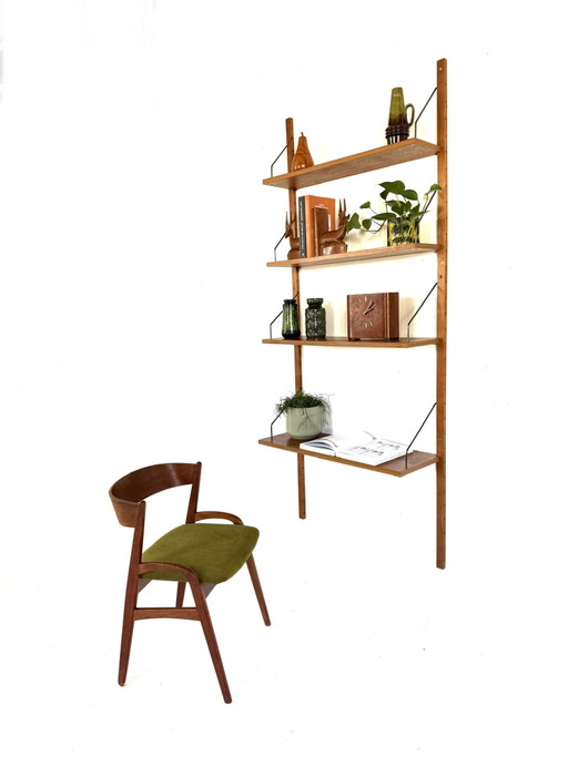 Sistema di pareti in teak danese vintage anni '60 – wandkast, Wood, Brass (photo 2 of 12)