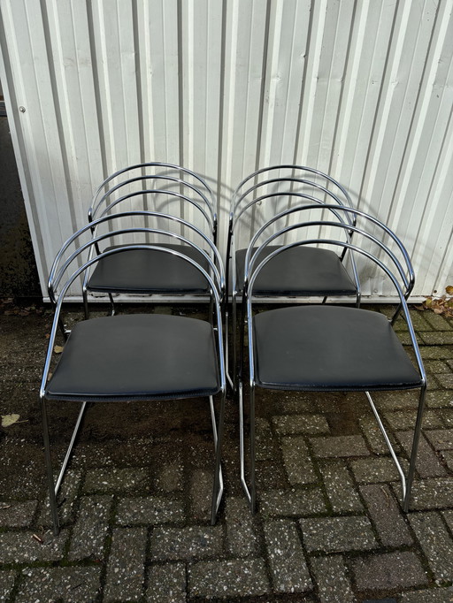 Vintage Italiaans design draadstaal stoelen 