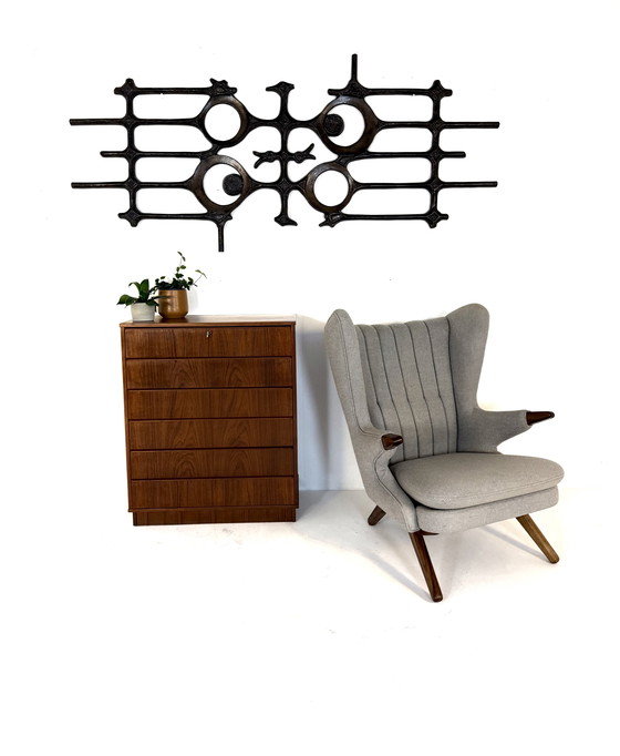 Image 1 of Vintage XL Brutalistisch wandsculptuur ‘70