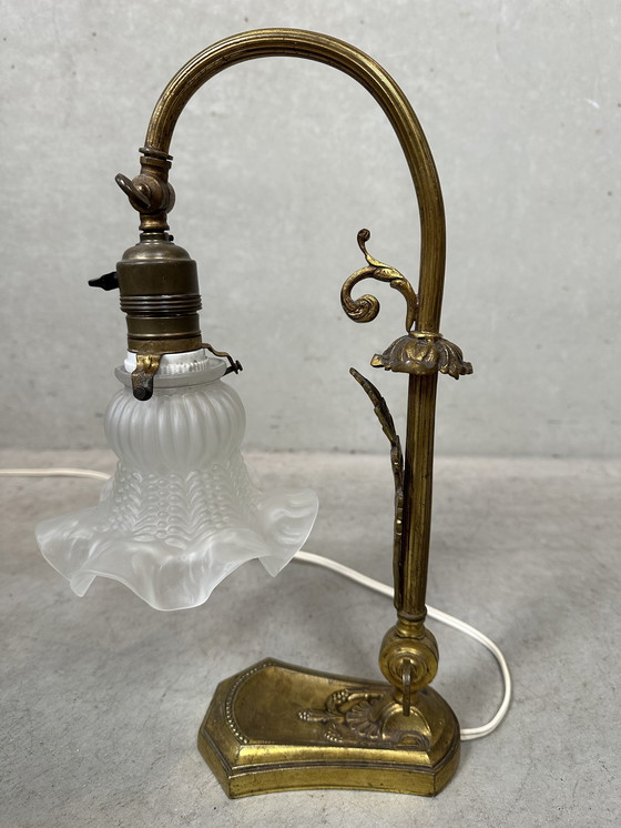 Image 1 of Art nouveau table lamp - flower