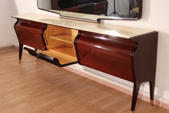 Image 1 of Credenza di metà secolo di Osvaldo Borsani, mogano, palissandro e onice, Italia, anni '50