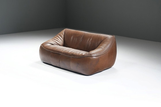 Image 1 of Prachtige vintage Ringo Sofa in leer van Gerard Van Den Berg voor Montis 1979