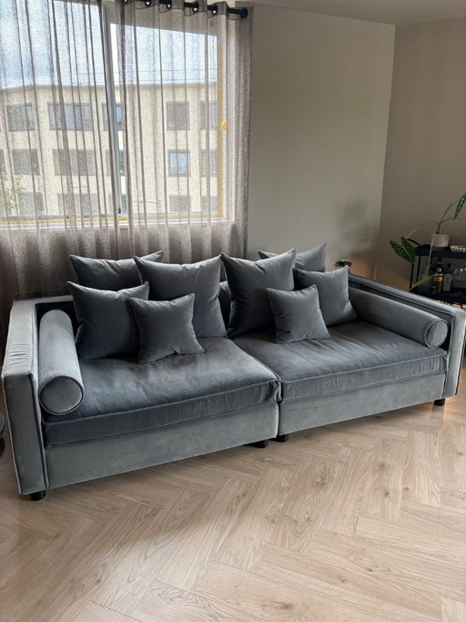 Bolia Mr. Big modulaire designbank - grijs/blauw fluweel