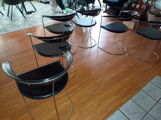 Chairs by Arrben italy 1980 s – Armchairs, Leather, Chrome (photo 8 of 9)