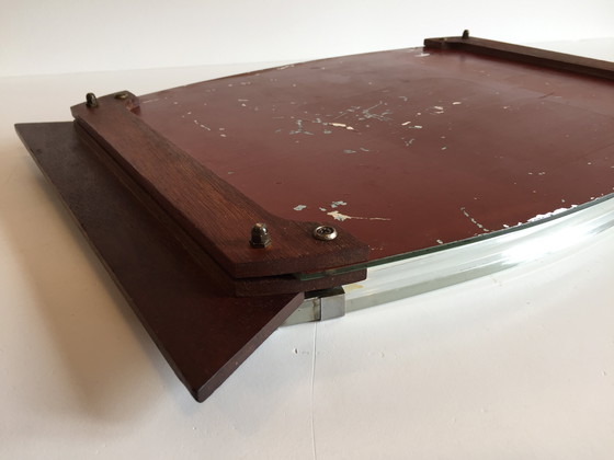 Image 1 of Specchio Art Déco e vassoio in legno Francia