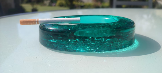 Kosta Boda Kunst Aschenbecher Massives Smaragdglas Ca.1970 – Dekorative Objekte (photo 4 of 15)