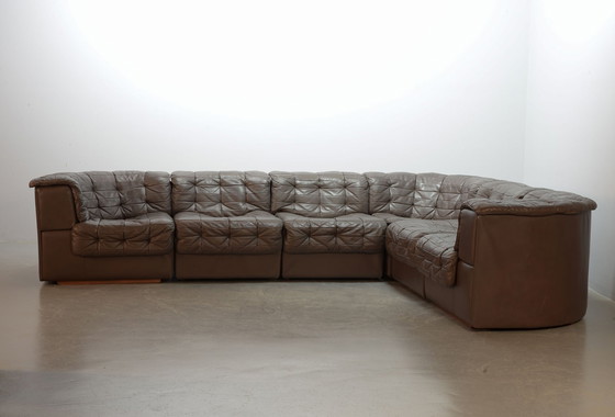 Image 1 of De Sede DS11 Patched Leather Modular Sofa, 6 Elements