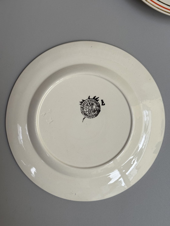 Image 1 of Set di 12 piatti da dessert o da colazione vintage Boch Frères - anni '40