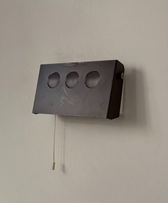 Image 1 of Applique vintage orientable, métal peint marron, Danemark, 1970