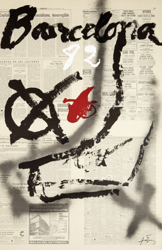 Antoni Tapies: Barcelona, ​​Original signed lithograph poster – Paper (photo 3 of 5)