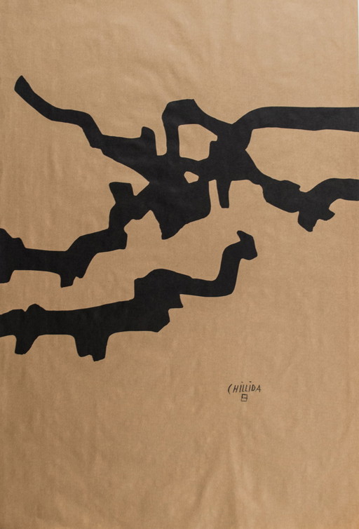 Eduardo Chillida: Lithograph on brown wrapping paper