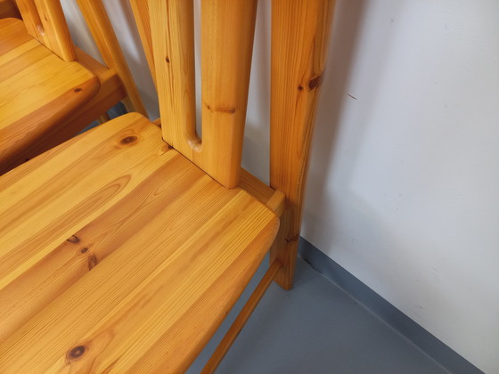 Image 1 of Suite of 4 Vintage Pine Chairs from the 70s and 80s