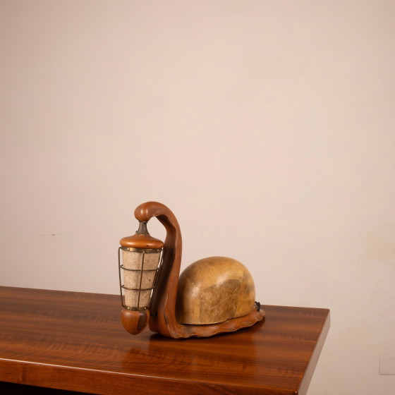 Aldo Tura Parchment Snail Table Lamp Mid Century 1940 – Paper, Brass, Mid Century Modern (photo 12 of 27)