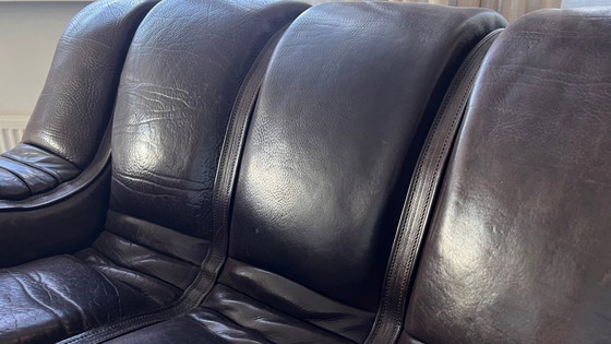 Image 1 of Sofá modular de Sede DS-600 “Snake” / “Tatzelwurm”, cuero marrón oscuro, 12 elementos,