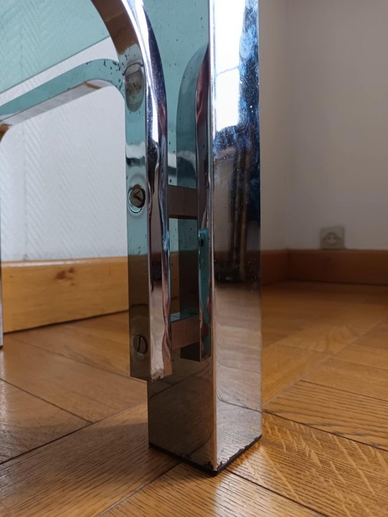 Image 1 of Tavolino di design in metallo cromato 1970