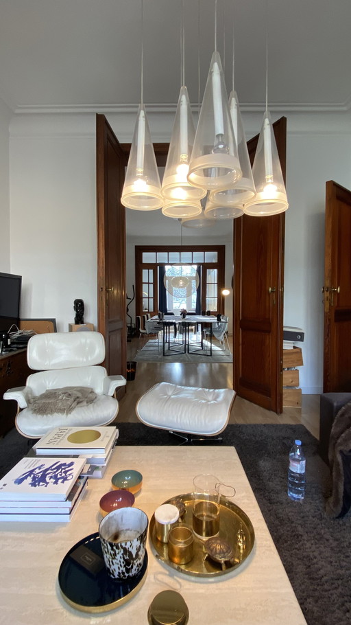 Paire de tables basses en travertin