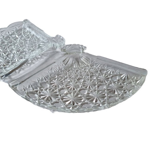 Vintage glass soap dishes fan