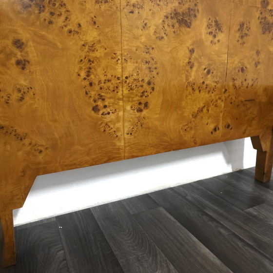 Image 1 of Letto Singolo Art Decò Cubista In Radica Di Betulla Design Anni ‘30/40