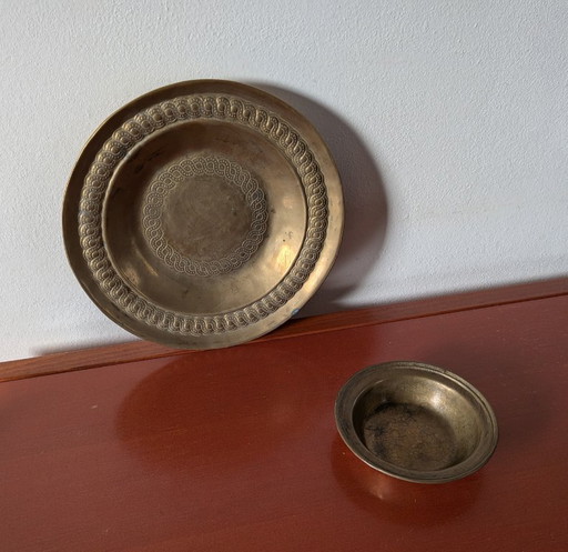 Set van twee messing schalen